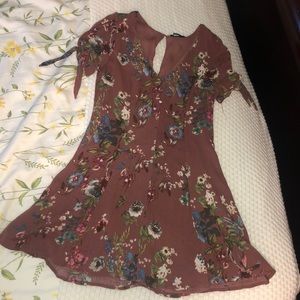 A - lime floral tea dress